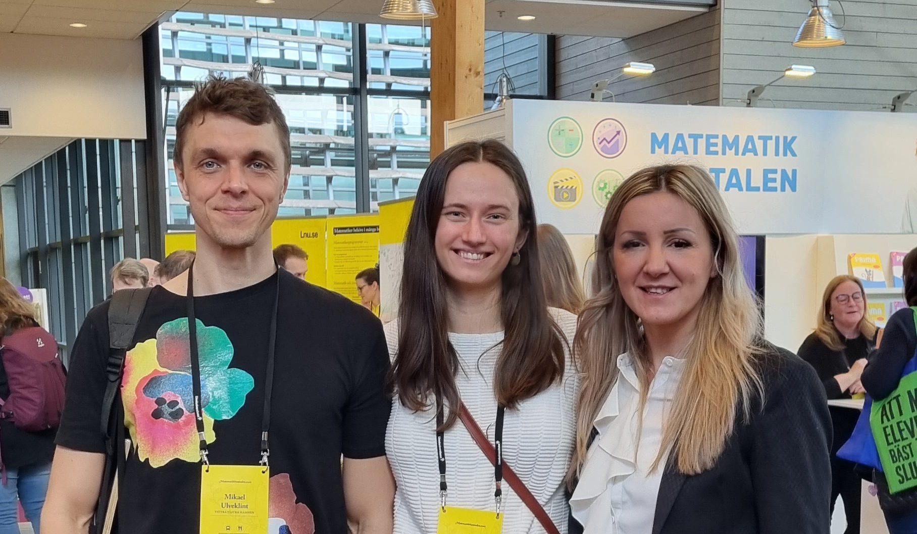 Mikael Ulveklint, Victoria Hedström och Arnela Nilsson på Matematikbiennalen 2022