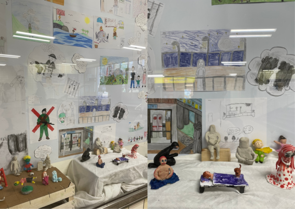 Konstutställning på Skanstulls tunnelbana.