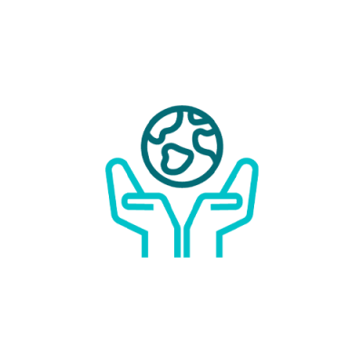 Ikon, händer runt ett jordklot