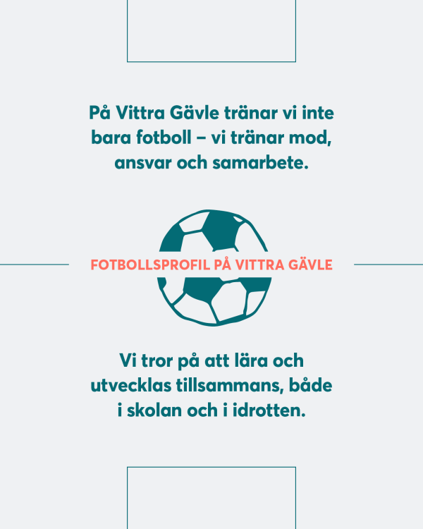 Affisch med Vittra Gävles nya fotbollsprofil.